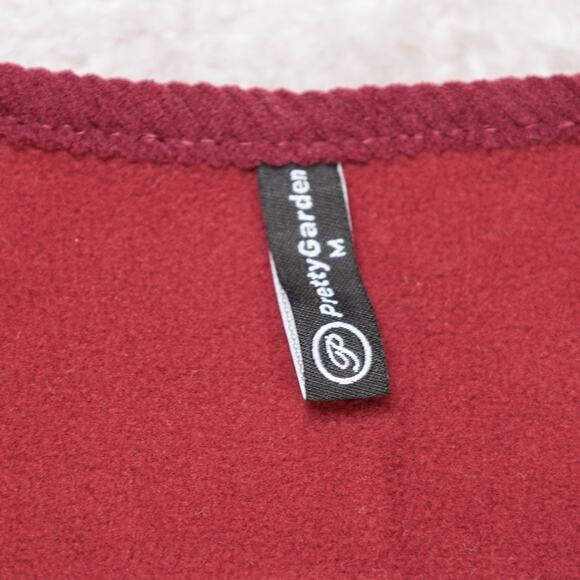 PrettyGarden Burgundy Red Sherpa Corduroy Jacket Womens Size M NWOT - Picture 10 of 13